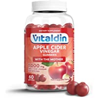 VITALDIN Apple Cider Vinegar gummies - 1.000 mg por dosis diaria - 60 gominolas (para 1 mes) - Suplemento de Vinagre de…
